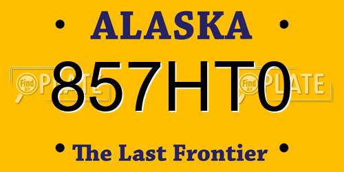 857HT0 Alaska License Plate