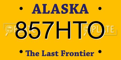 857HTO Alaska License Plate