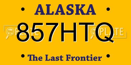 857HTQ Alaska License Plate