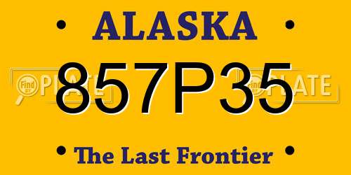 857P35 Alaska License Plate