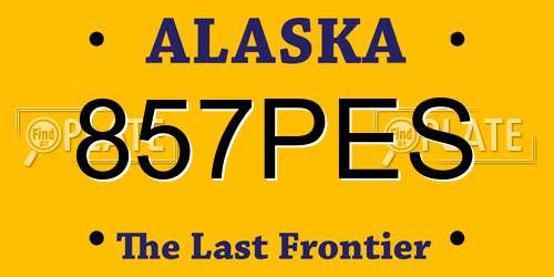 857PES Alaska License Plate