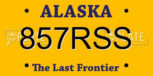 857RSS Alaska License Plate