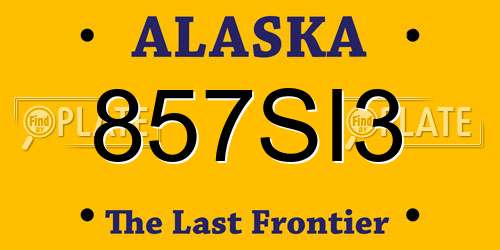857SI3 Alaska License Plate