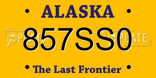 857SS0 Alaska License Plate