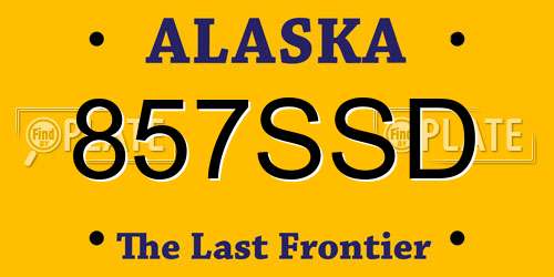 857SSD Alaska License Plate