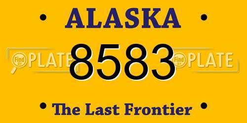 8583 Alaska License Plate
