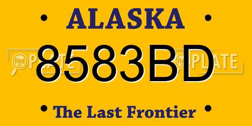 8583BD Alaska License Plate