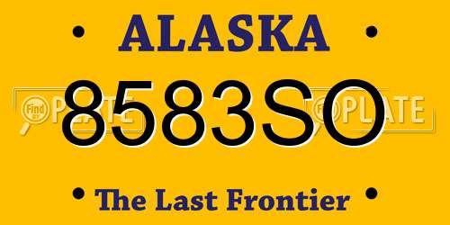 8583SO Alaska License Plate