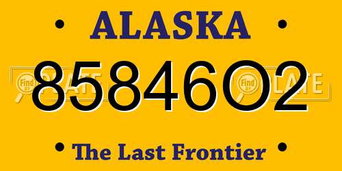85846O2 Alaska License Plate