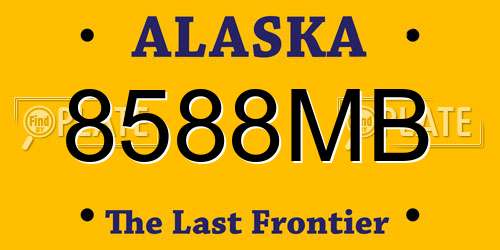 8588MB Alaska License Plate
