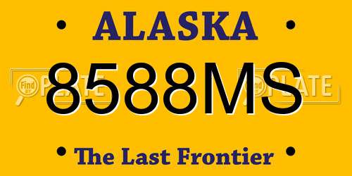 8588MS Alaska License Plate