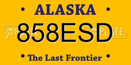 858ESD Alaska License Plate