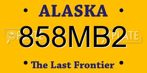 858MB2 Alaska License Plate