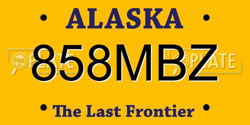 858MBZ Alaska License Plate