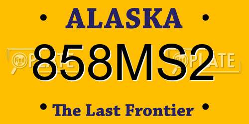 858MS2 Alaska License Plate