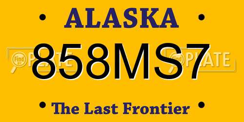 858MS7 Alaska License Plate