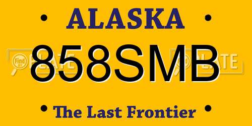 858SMB Alaska License Plate