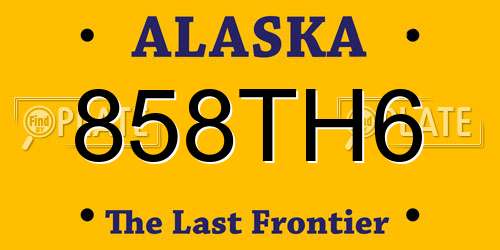 858TH6 Alaska License Plate