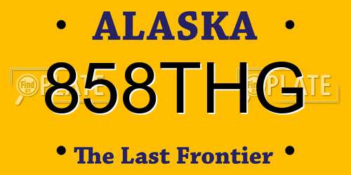 858THG Alaska License Plate