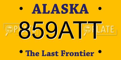 859ATT Alaska License Plate