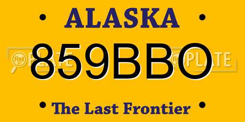 859BBO Alaska License Plate