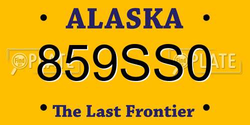 859SS0 Alaska License Plate
