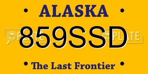 859SSD Alaska License Plate