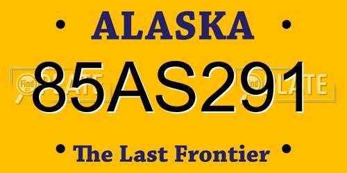 85AS291 Alaska License Plate
