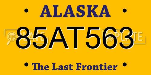 85AT563 Alaska License Plate