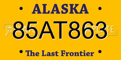 85AT863 Alaska License Plate