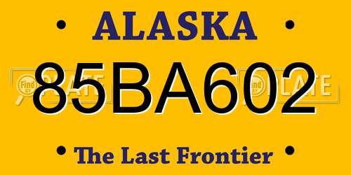 85BA602 Alaska License Plate