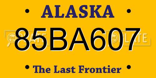 85BA607 Alaska License Plate