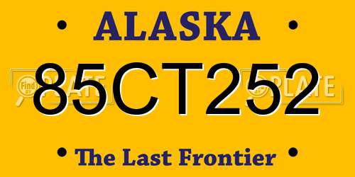85CT252 Alaska License Plate