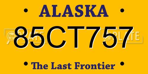 85CT757 Alaska License Plate