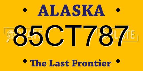 85CT787 Alaska License Plate