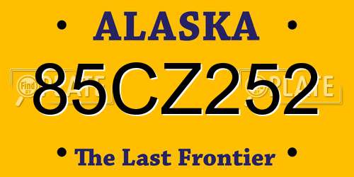 85CZ252 Alaska License Plate