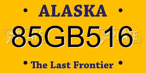 85GB516 Alaska License Plate