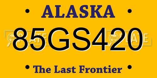 85GS420 Alaska License Plate
