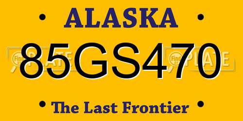 85GS470 Alaska License Plate