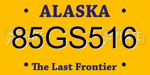 85GS516 Alaska License Plate