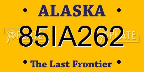 85IA262 Alaska License Plate