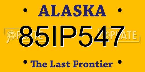85IP547 Alaska License Plate