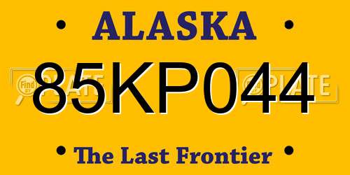 85KP044 Alaska License Plate