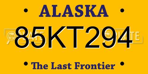 85KT294 Alaska License Plate