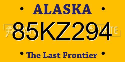 85KZ294 Alaska License Plate