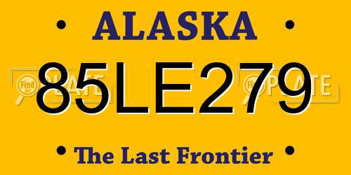 85LE279 Alaska License Plate