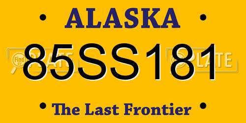 85SS181 Alaska License Plate