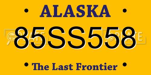 85SS558 Alaska License Plate