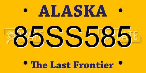 85SS585 Alaska License Plate