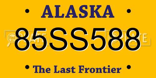 85SS588 Alaska License Plate